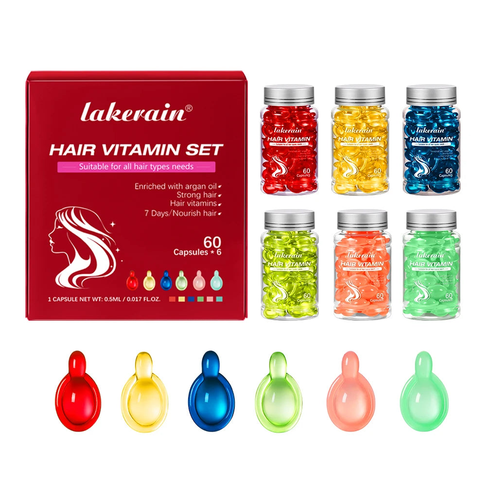60 Capsules Moroccan Agam Vitamin Oil Hair Care Essence Damaged Nutrition Repair Hair Splitting Improvement Treatment Products