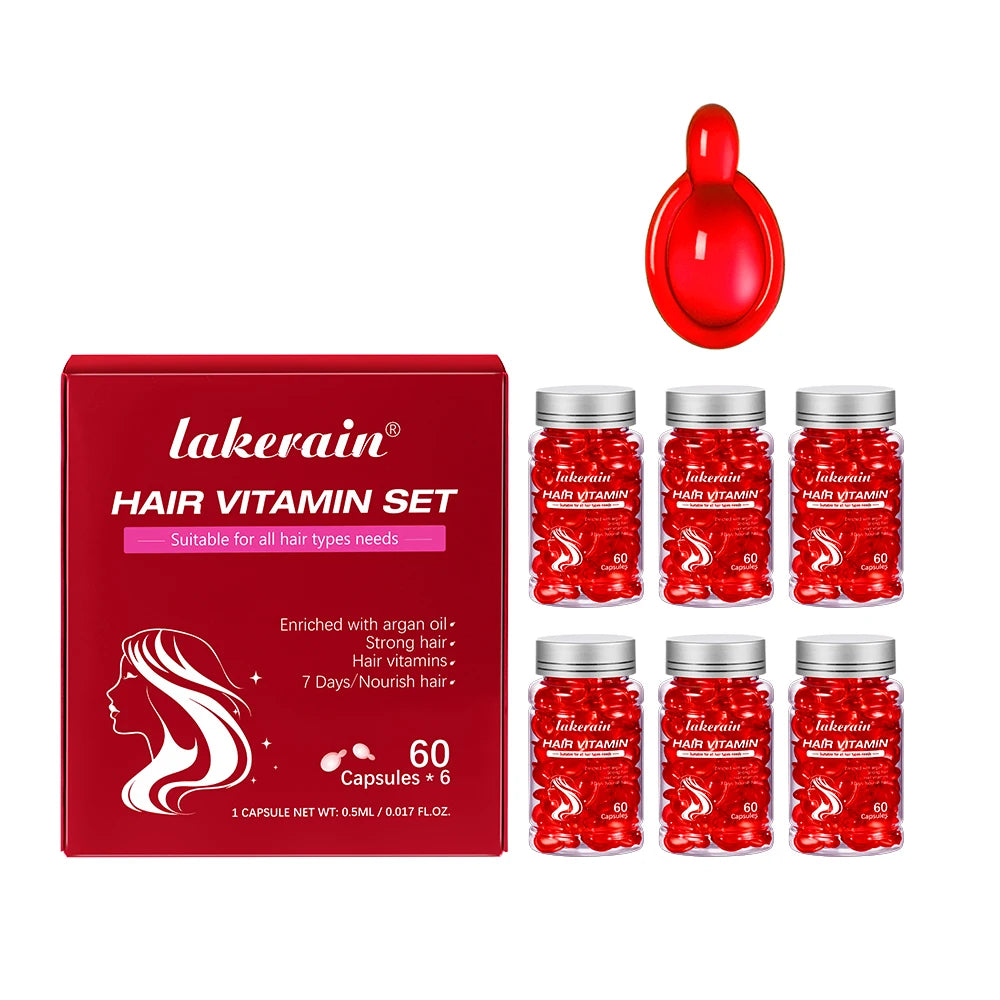 60 Capsules Moroccan Agam Vitamin Oil Hair Care Essence Damaged Nutrition Repair Hair Splitting Improvement Treatment Products